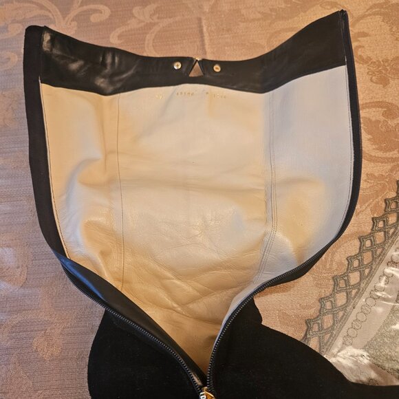 Monica Magli Leather Black Riding Boots - Picture 12 of 16